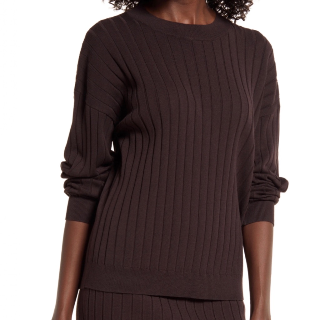 Open Edit  Open Back Ribbed Sweater